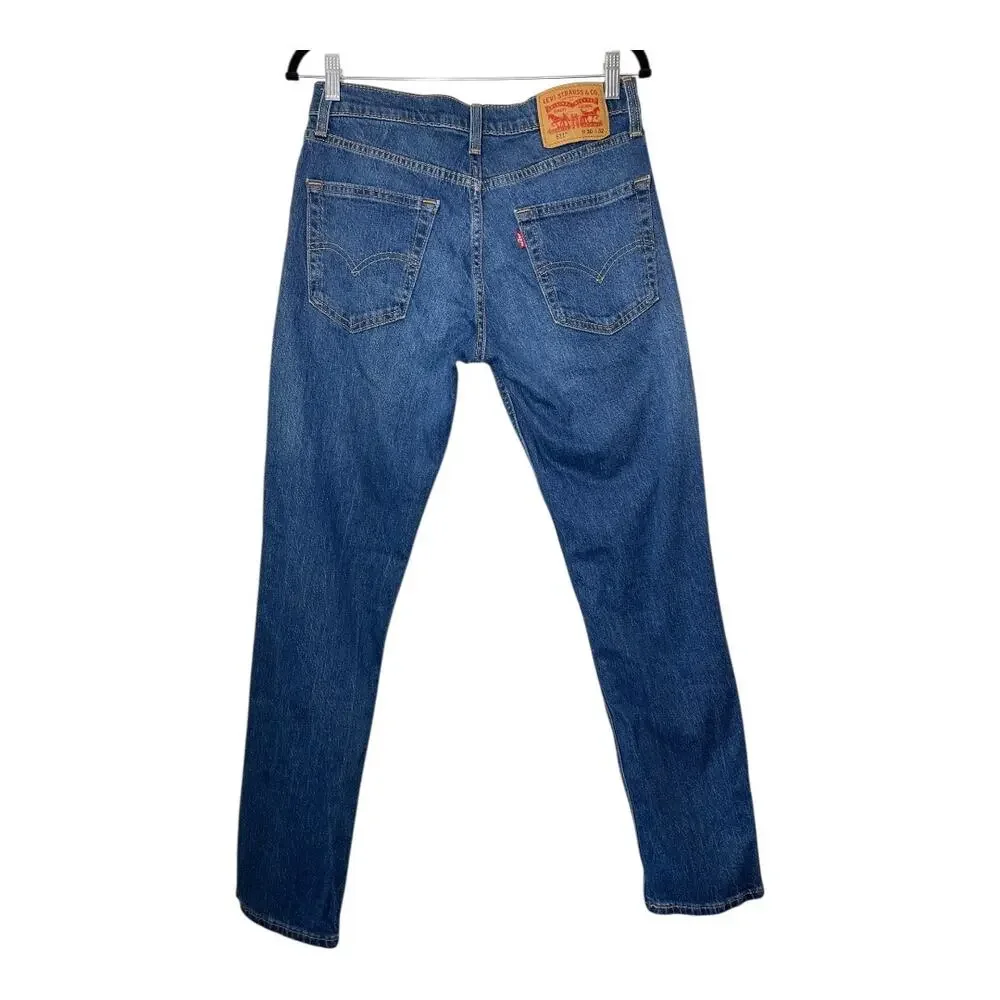 Levi's 511 Slim Fit Mens Jeans Size 30X32 Blue Whiskering